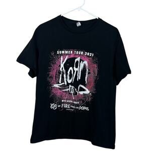 Korn 2021 Tour Black Band Tee size L